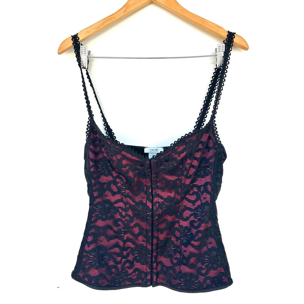 Vintage Y2K Cache Set Bustier Corset Top Black Lace Skirt Whimsygoth Small Large - Picture 4 of 15